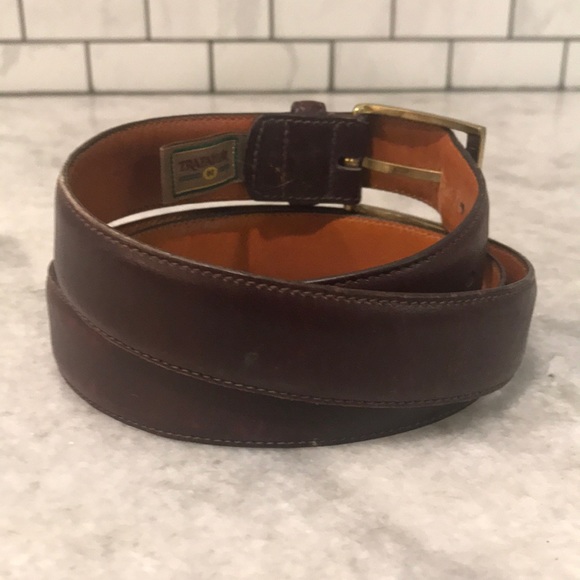 Trafalgar Leather Brown Belt Mens Size 38 Made in USA Classic - Picture 2 of 7